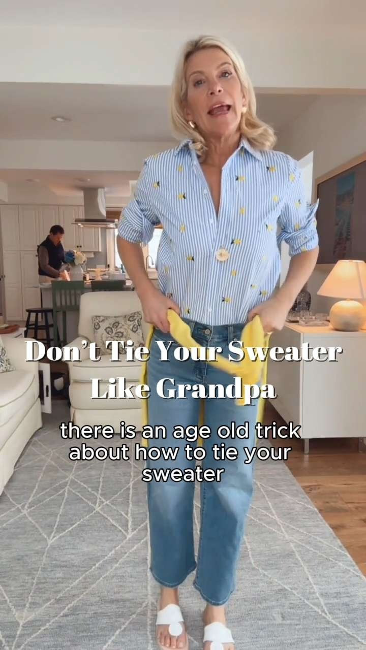 Quick styling trick: the way you tie your sweater actually matters. Centered, clean, and suddenly the whole outfit works. 

 #LTKSpringSale #LTKdayinmylife #LTKgrwm