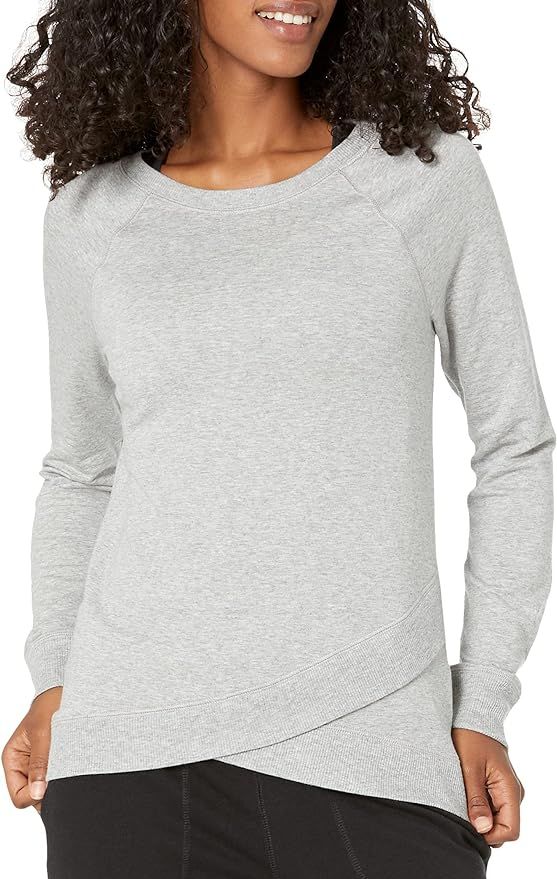 Amazon Essentials Women's Studio Terry Long-Sleeve Cross-Front Sweatshirt | Amazon (US)
