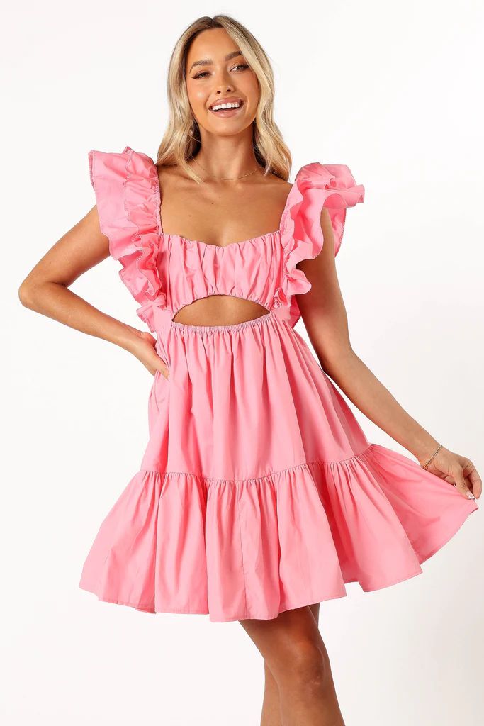 Amias Frill Sleeve Mini Dress - Candy Pink | Petal & Pup (US)