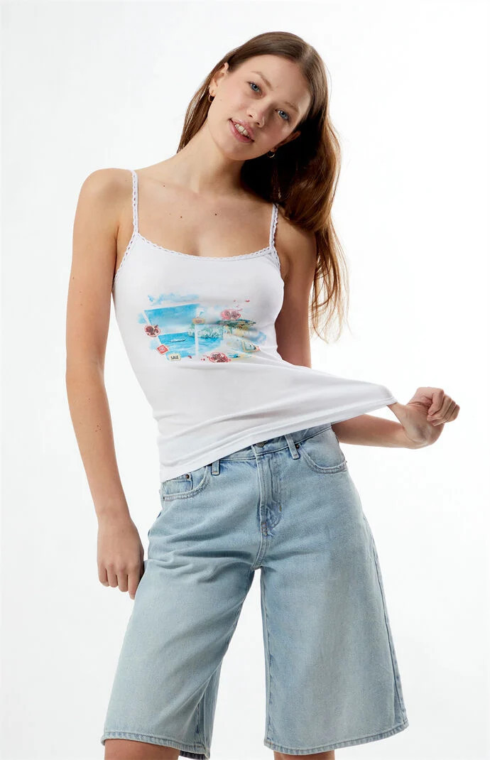 Women's Destination Tank Top in White - Size Small | PacSun