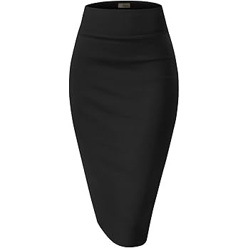 Hybrid & Company Women's Premium Nylon Ponte Stretch High Waist Pencil Suit Skirt Below Knee | Amazon (US)