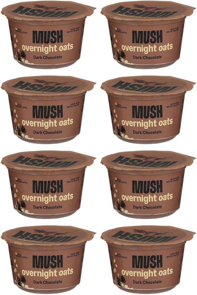 Mush Overnight Oats - Dark Chocolate - Good Source of Fiber, Non-GMO, Dairy Free, Gluten Free, 5o... | Amazon (US)