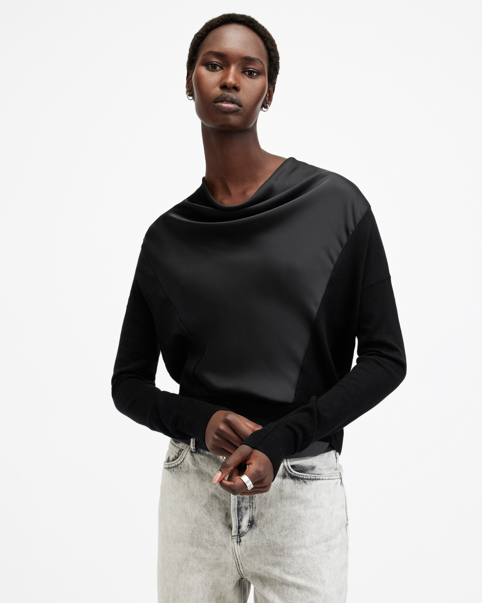 Myra Cowl Neck Merino Wool Sweater | AllSaints US