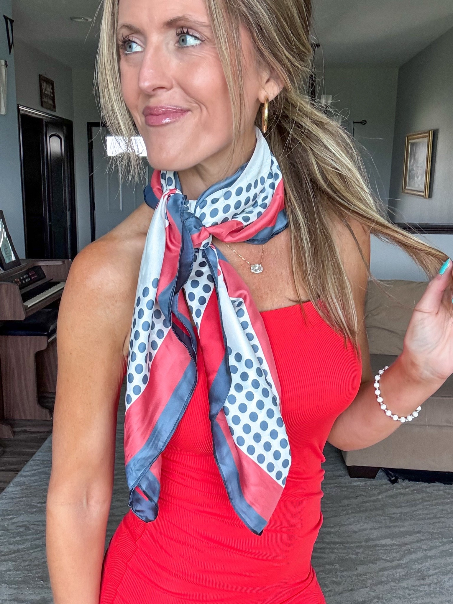 This versatile scarf is the best accessory! ❤️🤍💙 Loving it worn so many ways! Perfect for all of your summer plans!

As an Amazon Influencer I earn commission on qualifying purchases.

Red, white and blue outfit inspo, MDW look, mom style, 4th of July inspo, what yo wear this summer, spring fashion, simple accessories

#LTKootd #LTKOver40 #LTKMidsize
