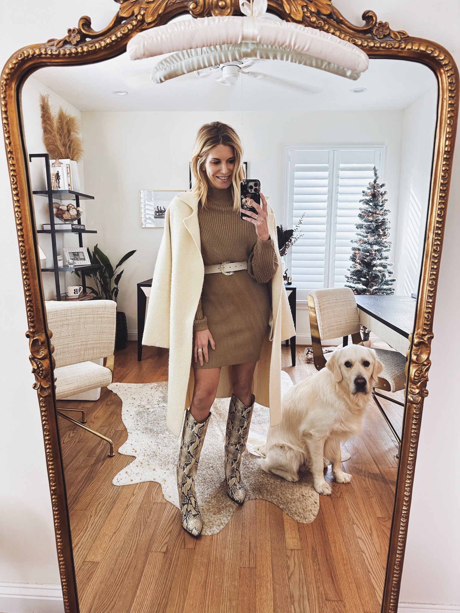 Winter work look✨

White cardigan jacket, similar sweater dress, Schutz boots and black purse. 

#LTKworkwear #LTKstyletip #LTKSeasonal