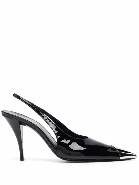 Saint Laurentpatent leather slingback pumps | Farfetch Global