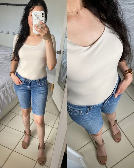 bodysuit: small (Mica) // strapless sticky bra: B (but I think A would fit better) // watch: rose gold // coin necklace 

Summer outfit, streetwear, casual outfit, Amazon finds, Michael Kors jewelry, ootd, second skin, spandex

#LTKShoeCrush #LTKFindsUnder50 #LTKStyleTip