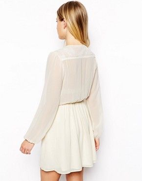 ASOS PETITE Exclusive Wrap Front Lace Insert Dress | ASOS UK