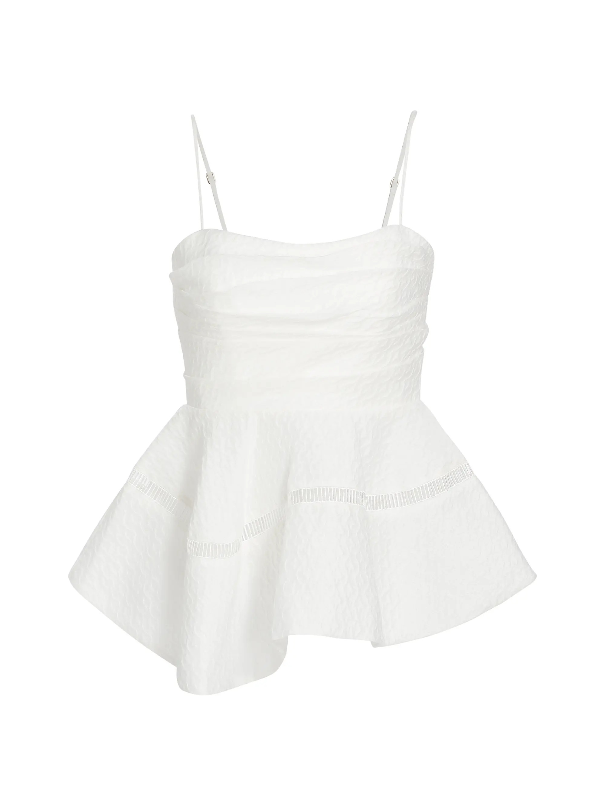 Cinque Jacquard Linen-Blend Flared Top | Saks Fifth Avenue