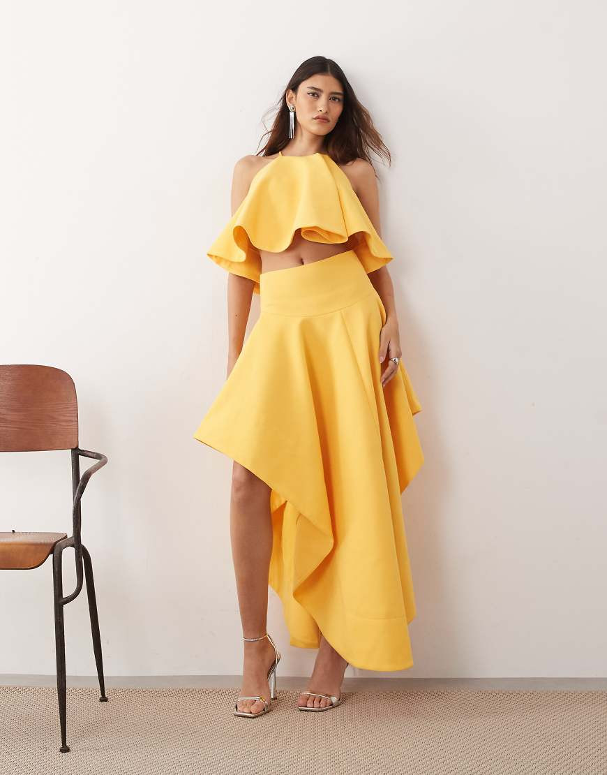 ARRANGE linen maxi skirt co-ord in orange | ASOS (Global)