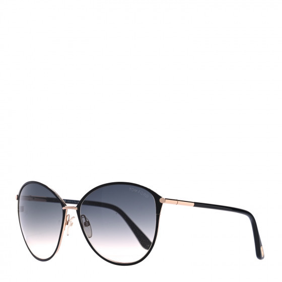 TOM FORD Penelope Vintage Round Sunglasses TF320 Black | Fashionphile