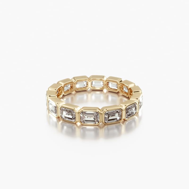 14K Yellow Gold Bezel Set Emerald Cut Diamond Eternity Ring-151561y14 | JamesAllen