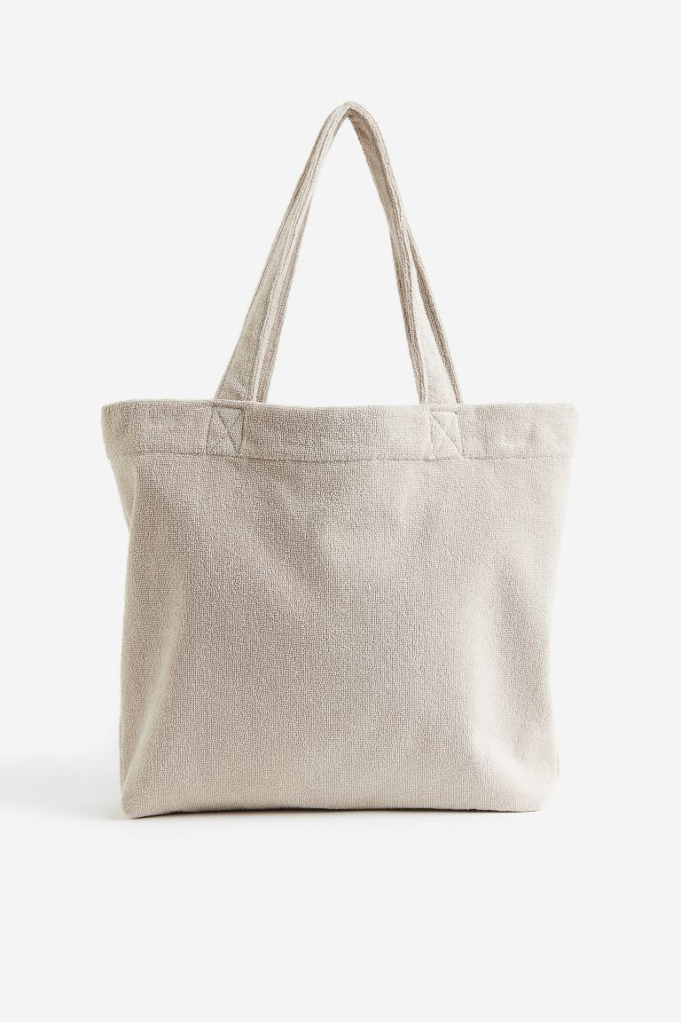 Cotton Terry Tote Bag - Light beige - Home All | H&M US | H&M (US + CA)