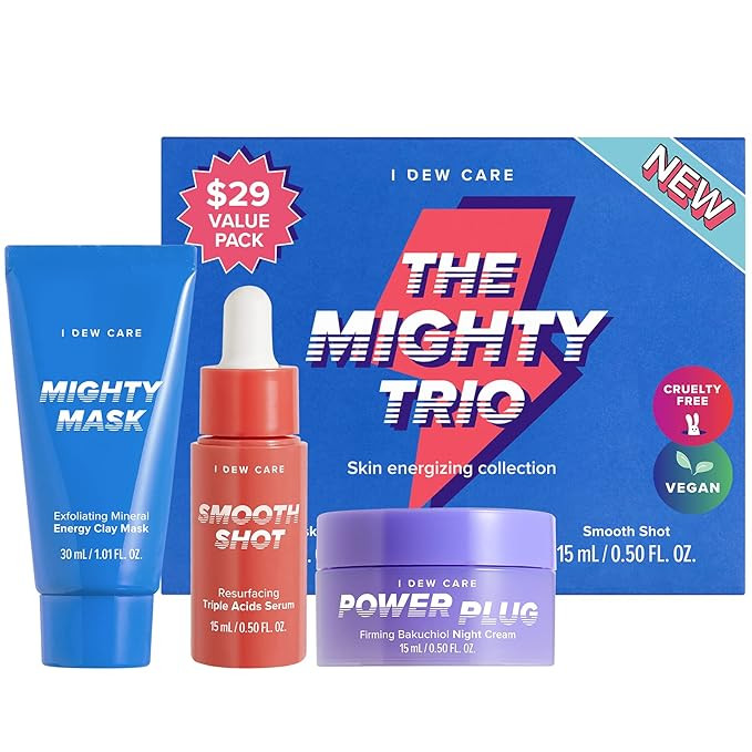 I DEW CARE Mighty Trio I Skincare Set with Exfoliating Clay Mask, Resurfacing Acid Serum, and Fir... | Amazon (US)