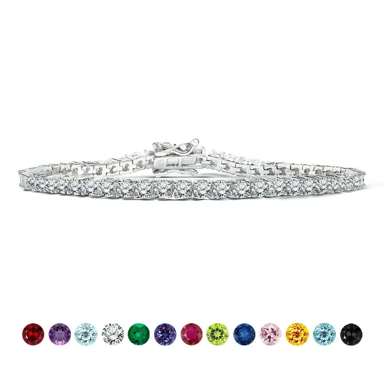 JeenMata Classic 5.5 TCW Round Cut April - Cubic Zirconia - Birthstone Tennis Bracelet Eternity D... | Walmart (US)