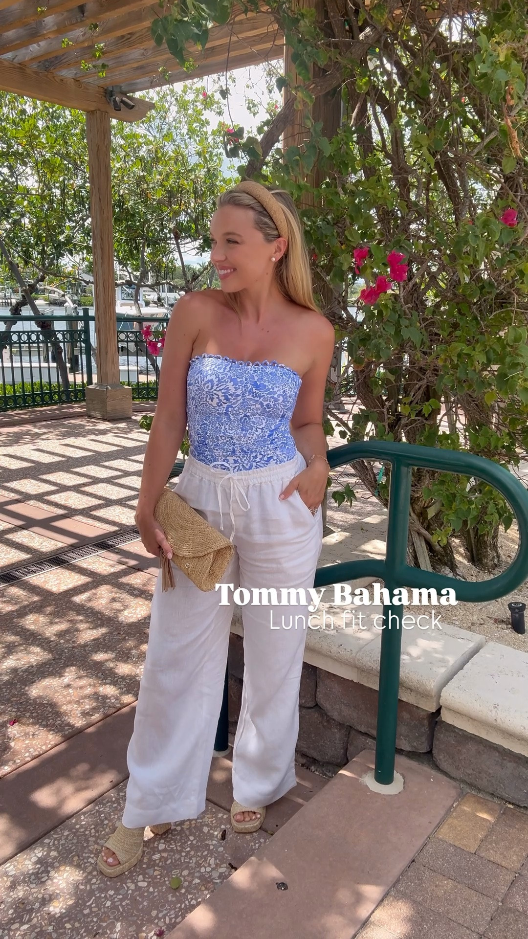 Tommy Bahama adorable one piece worn as a body suit and 100% linen pants. #coastal #tommybahama #boating

#LTKootd