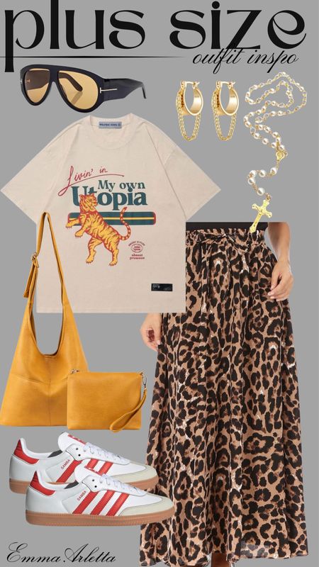 Cute + comfy outfit inspo 🐆♥️🍯

Summer outfit, date night, spring outfit, maxi skirt, graphic tee, country concert outfit 

#LTKStyleTip #LTKPlusSize #LTKMidsize