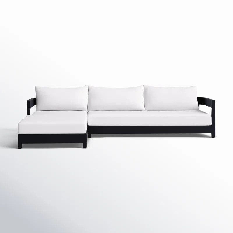 Everlee 98.4'' Powder Coated Aluminum Outdoor Patio Sectional with Sunbrella® Cushions | Wayfair North America