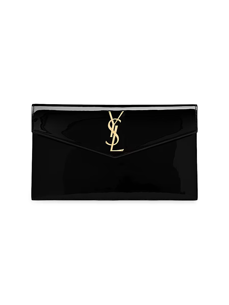 Women's Uptown Pouch in Patent Leather - Black | Saks Fifth Avenue
