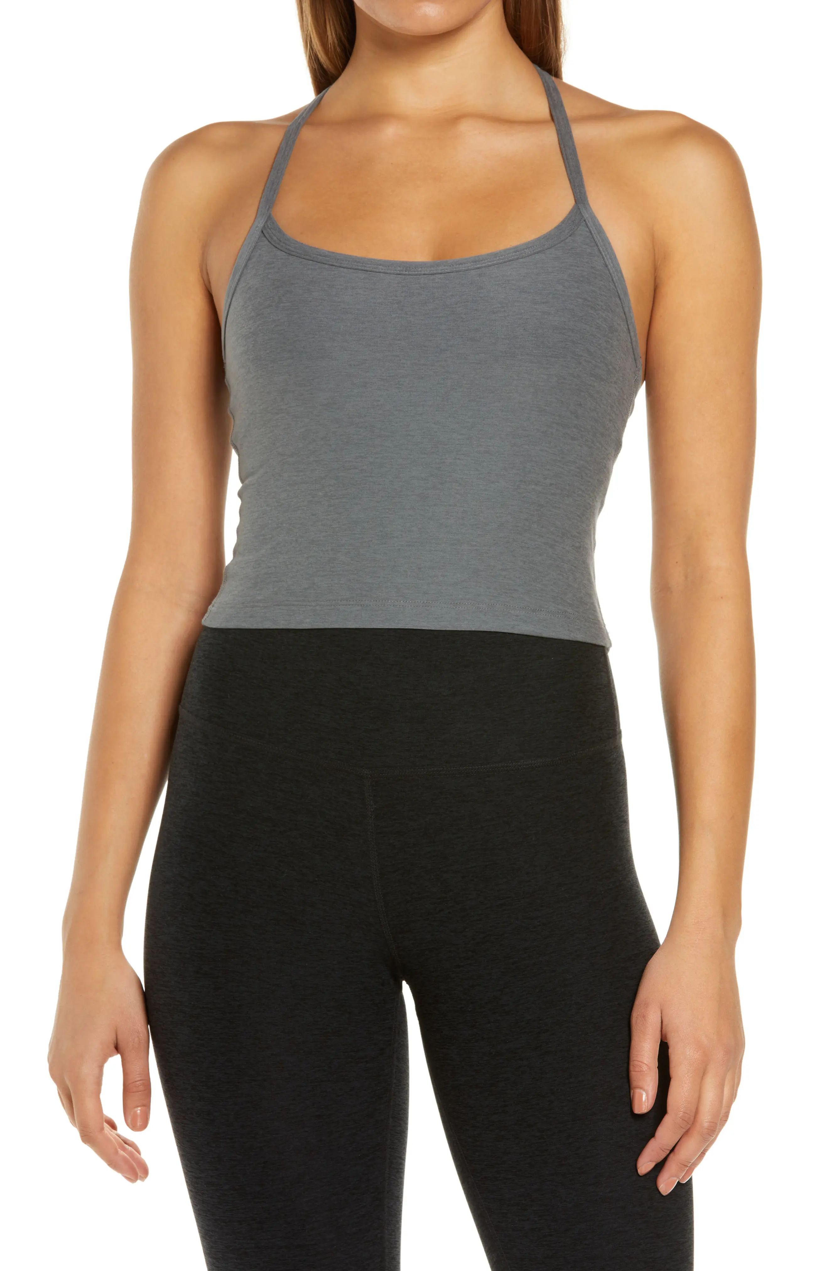Beyond Yoga Space Dye Crop Tank in Pewter Heather at Nordstrom, Size Large | Nordstrom