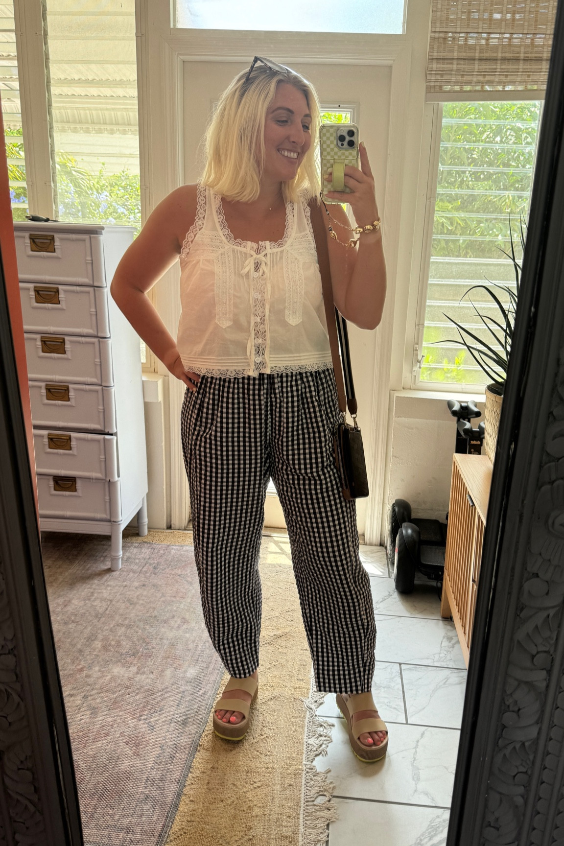 Gingham pants 