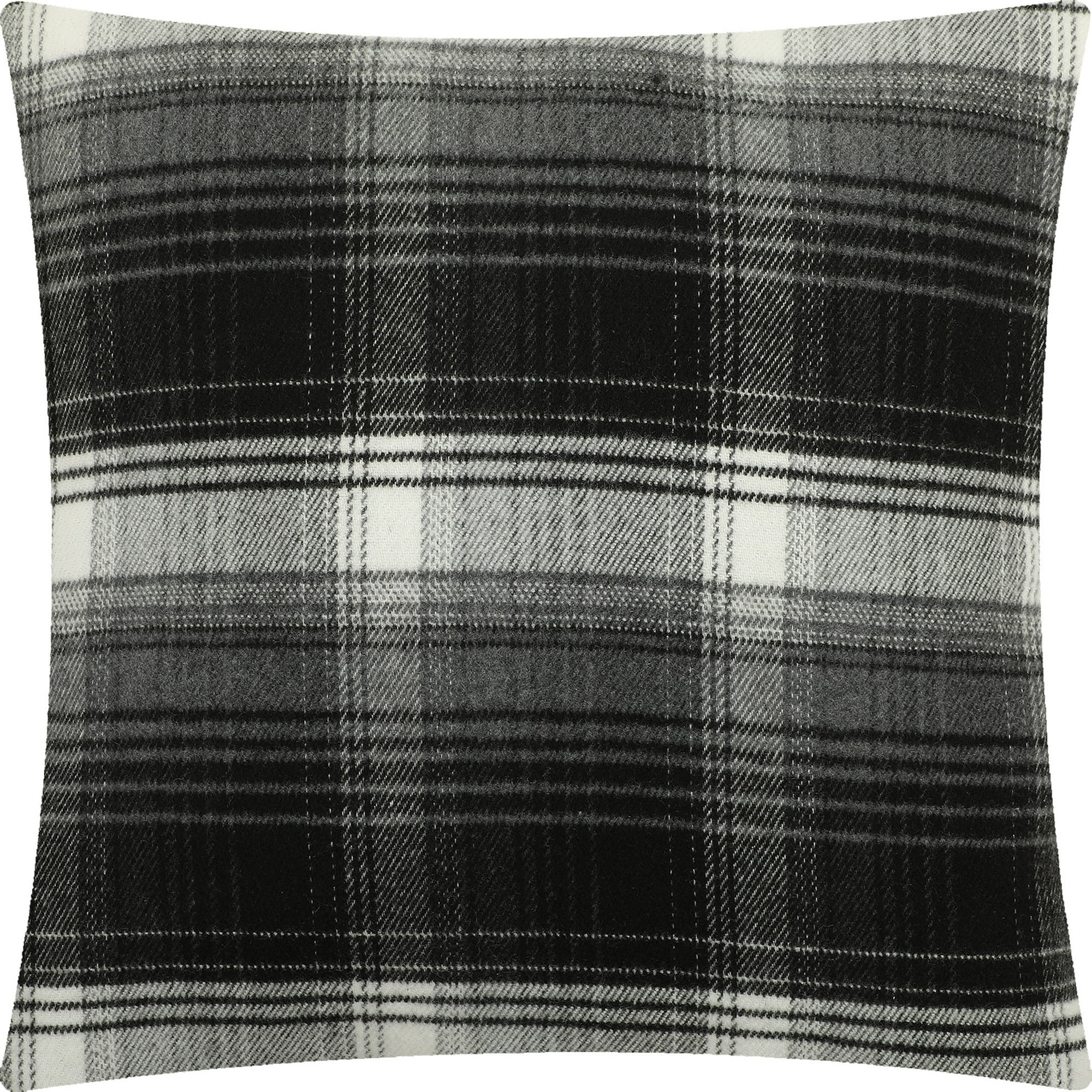 Mainstays Plaid Opp Decorative Throw Pillow, Square, 1PC Per Pack, 18"x18", White and Balck | Walmart (US)