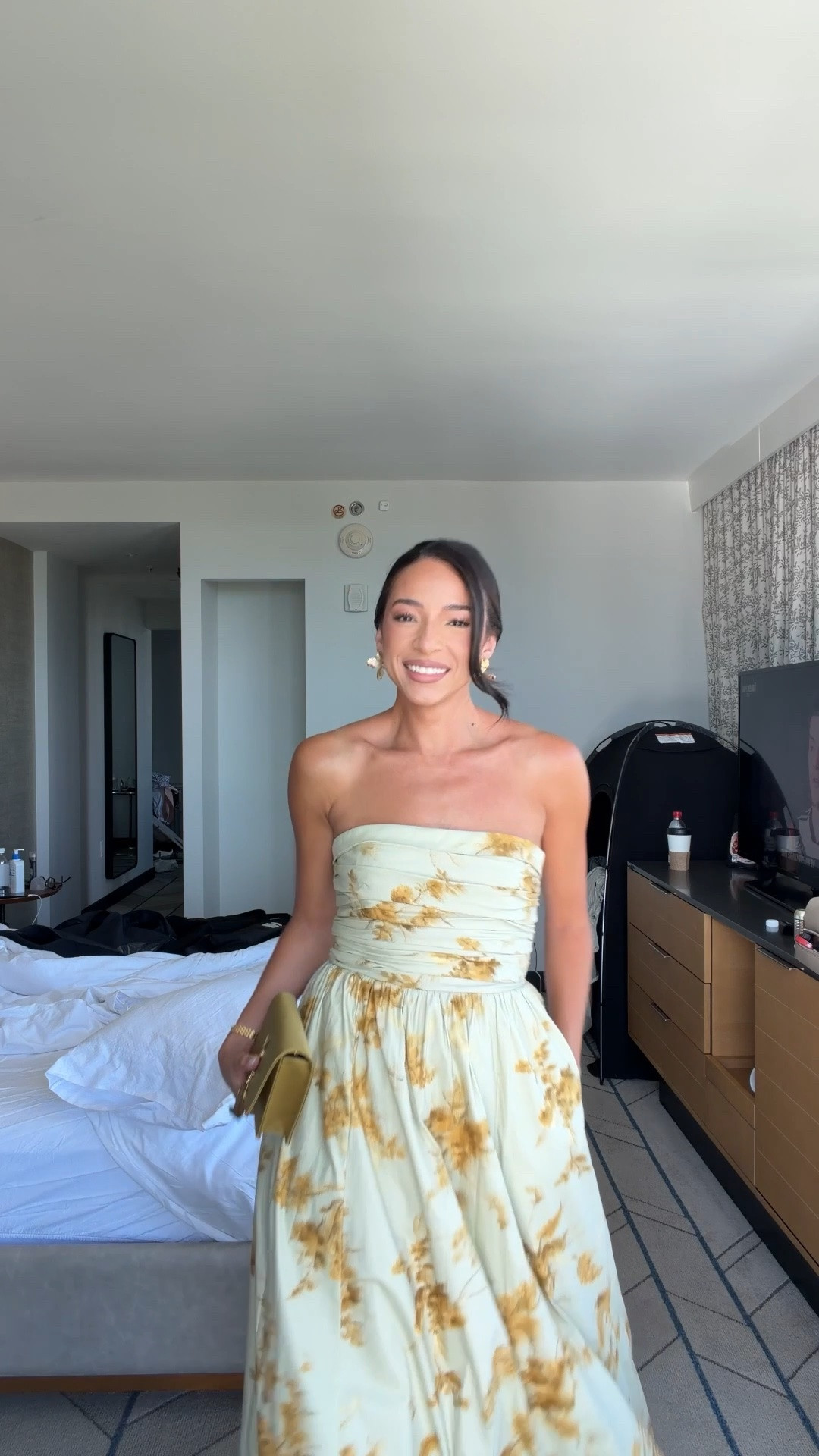 What I wore to a summer black-tie wedding! This sage floral dress is a showstopper! Perfectly on theme for a garden summer wedding and the shape is super flattering postpartum 😍 Wearing size 4 maxi dress