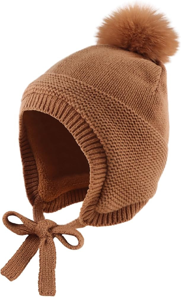 JANGANNSA Basic Winter Baby Boys Beanie Pompom Knitted Girls Hat Kids Earflap Beanies Warm Infant... | Amazon (US)