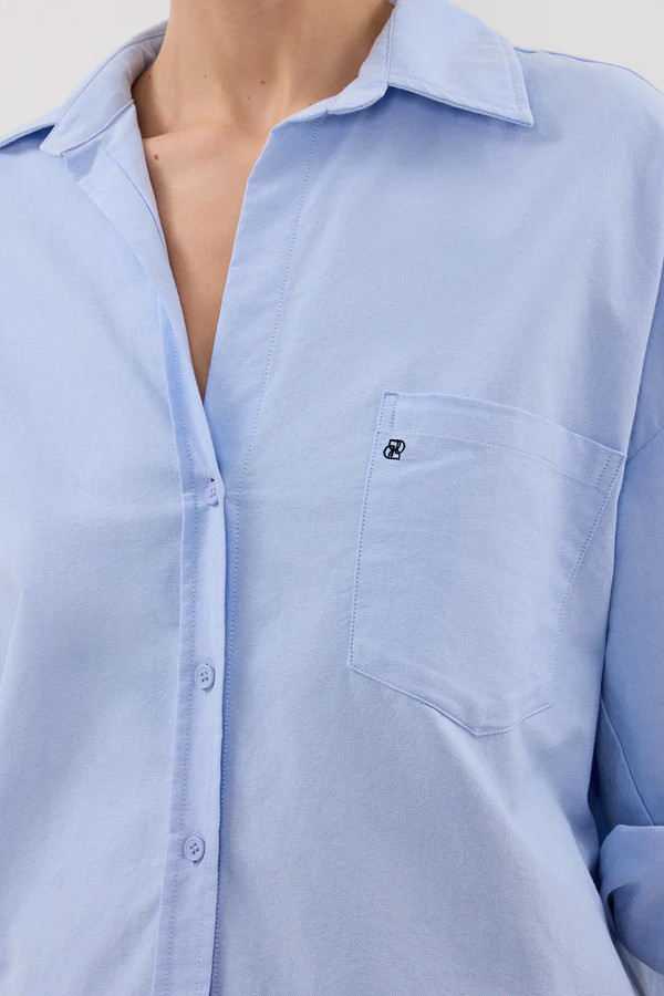 RHEA BLUE OVERSIZED COTTON SHIRT | DISSH