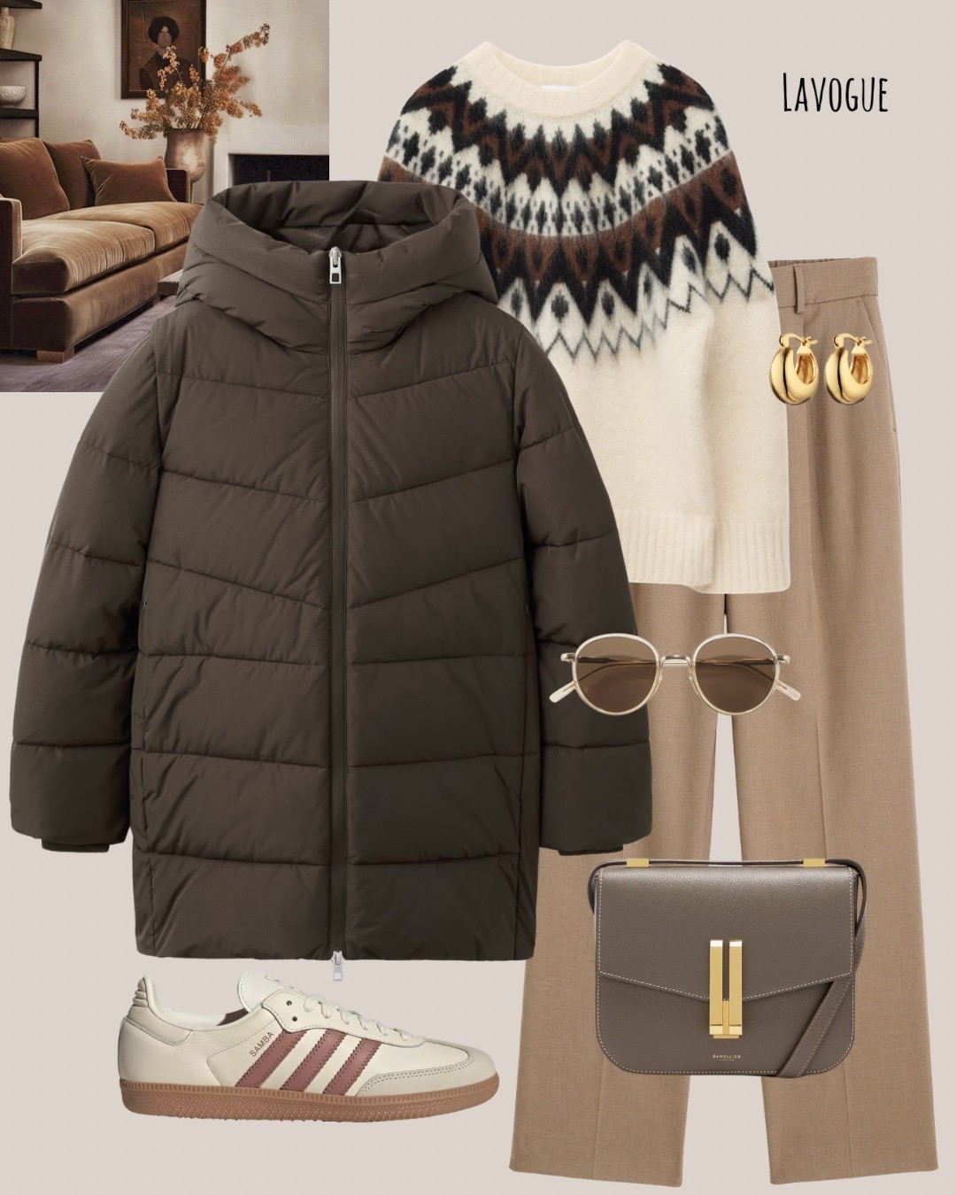 Layered up in a rich brown puffer coat over a white Fair Isle sweater for that cozy, classic winter vibe. Paired it with soft beige pants to keep the outfit light and fresh. Finished the look with my Demellier taupe bag and matching Adidas sneakers for the perfect tonal touch.
Effortless neutrals that go with everything—and carry you through the season in comfort. 🤍🤎🩶

Links Below 👇🏼 

#LTKFashion #NeutralOutfit #WinterNeutrals #PufferCoatStyle #FairIsleSweater #AdidasStyle #DemellierBag 

#LTKSeasonal #LTKSaleAlert #LTKWorkwear