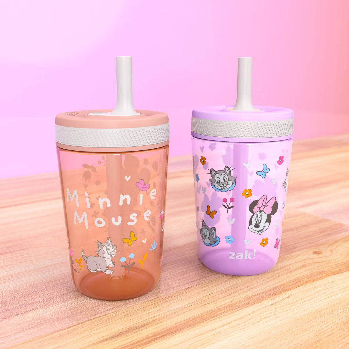 Zak Designs 2pk 15oz Minnie Kelso Tumbler Set Pink/Orange | Target