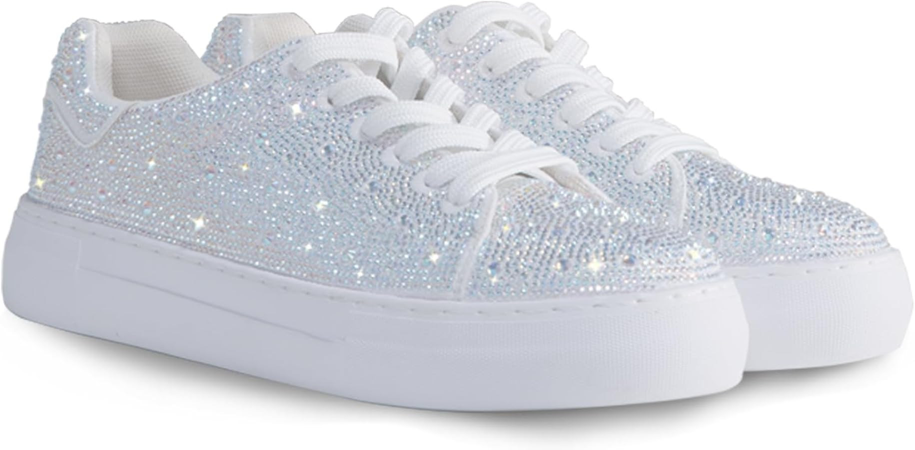 Sparkle Rhinestone Sneakers for Women Bling Sneakers Rhinestone Sneakers White Shoe Glitter Fashi... | Amazon (US)