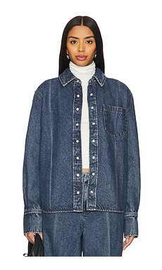 GRLFRND Mae Button Down in Lake Tahoe from Revolve.com | Revolve Clothing (Global)