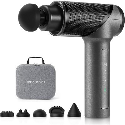 Medcursor Massage Gun Handheld Percussion Deep Tissue Massager with 5 Massage Heads for Sore Muscle and Stiffness (Gray) | Target