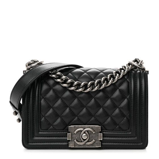 Caviar Quilted Small Boy Flap Black | FASHIONPHILE (US)