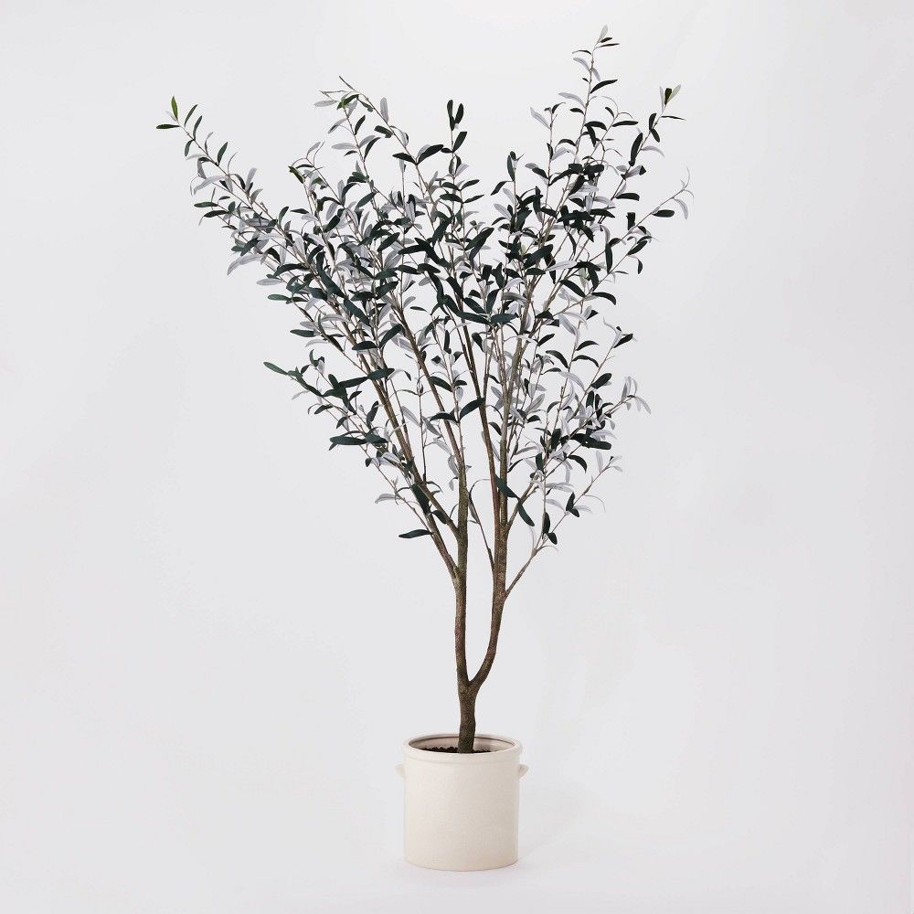 76.5""x 30"" Artificial Olive Tree in Ceramic Pot - Threshold designed with Studio McGee | Target