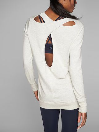 Athleta Womens Coaster Go-To Sweatshirt Light Grey Heather Size 1X | Athleta