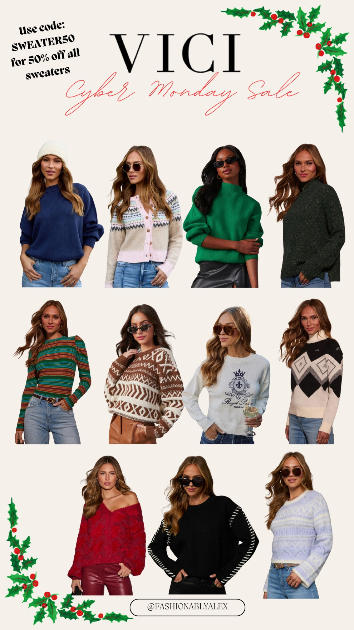 Shop VICI collections sweaters during their Cyber Monday sale! Use code: SWEATER50 for 50% off all sweaters! 

#LTKGiftGuide #LTKFindsUnder100 #LTKCyberWeek