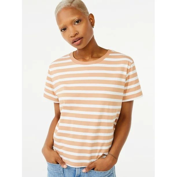 Free Assembly Women’s Short Sleeve Crop Box T-Shirt | Walmart (US)