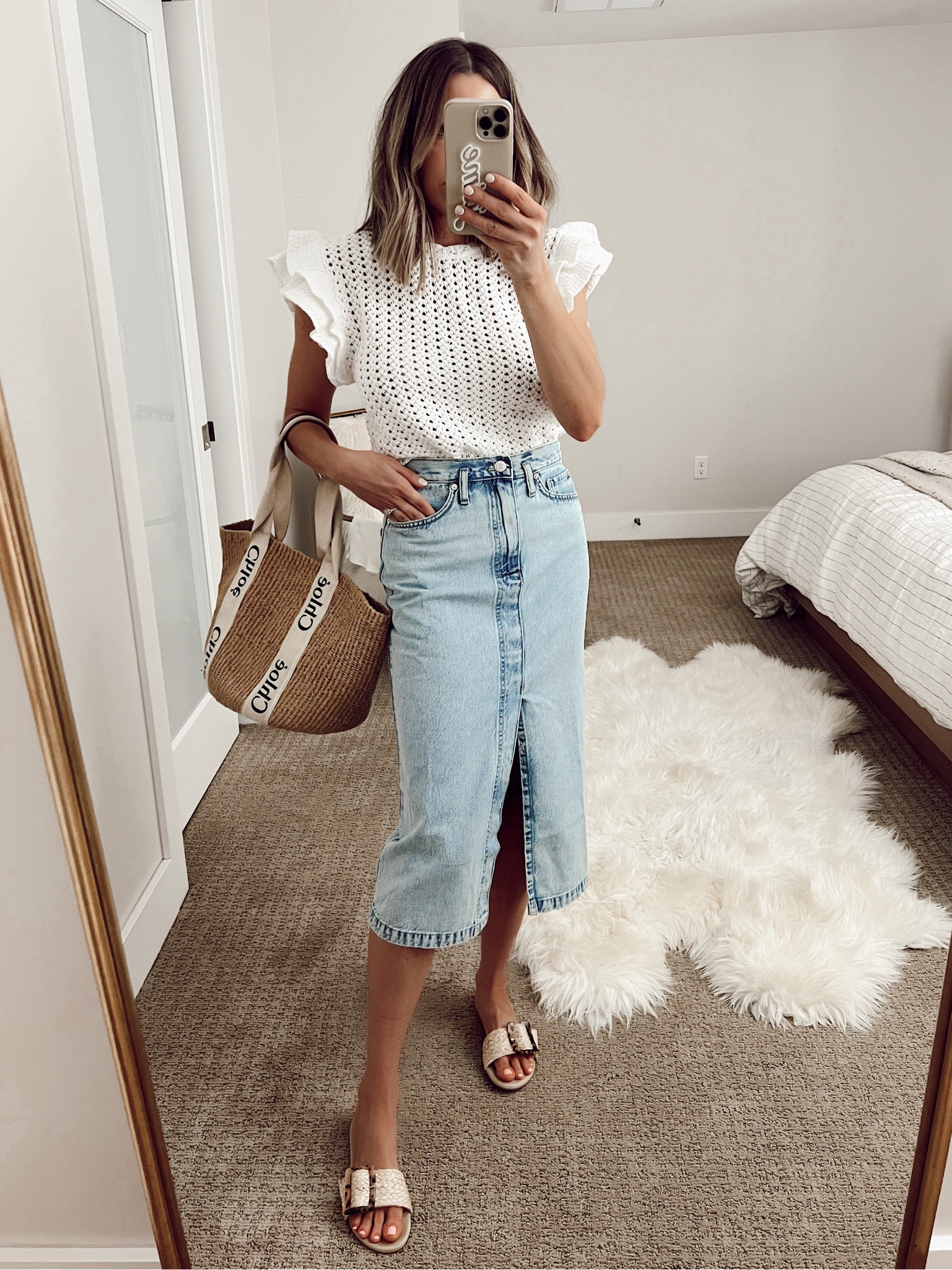 Denim midi skirt trending for spring. Thus one is under $50 & super flattering. I’m wearing a S
Knit top is H&M & $29!! Size S

#LTKFind #LTKstyletip #LTKunder50