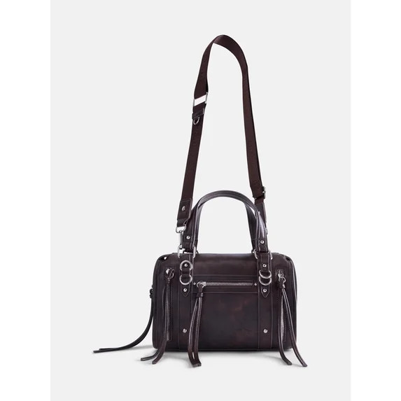 Madden NYC Women's Soft Zipper Satchel Handbag, Brown | Walmart (US)