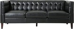 Christopher Knight Home Pondway Sofas, Midnight Black + Brown | Amazon (US)