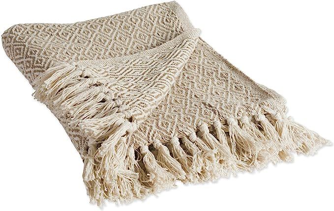 DII Rustic Farmhouse Cotton Diamond Blanket Throw with Fringe For Chair, Couch, Picnic, Camping, ... | Amazon (US)