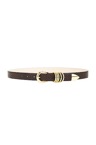 DEHANCHE Hollyhock Viper Belt in Tobacco Viper & Gold | FWRD | FWRD 