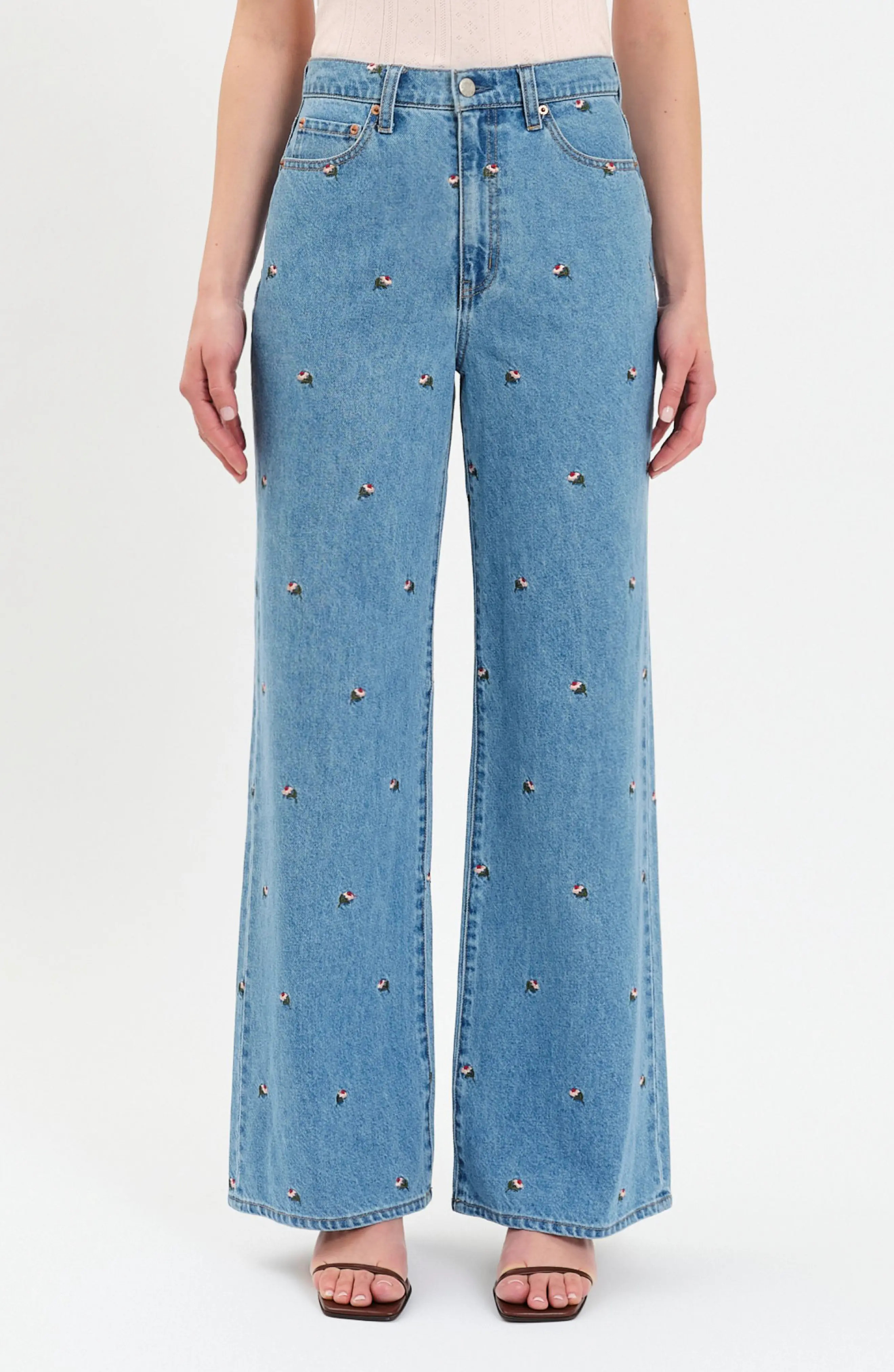 Farout Embroidered Wide Leg Jeans (Women) | Nordstrom | Nordstrom