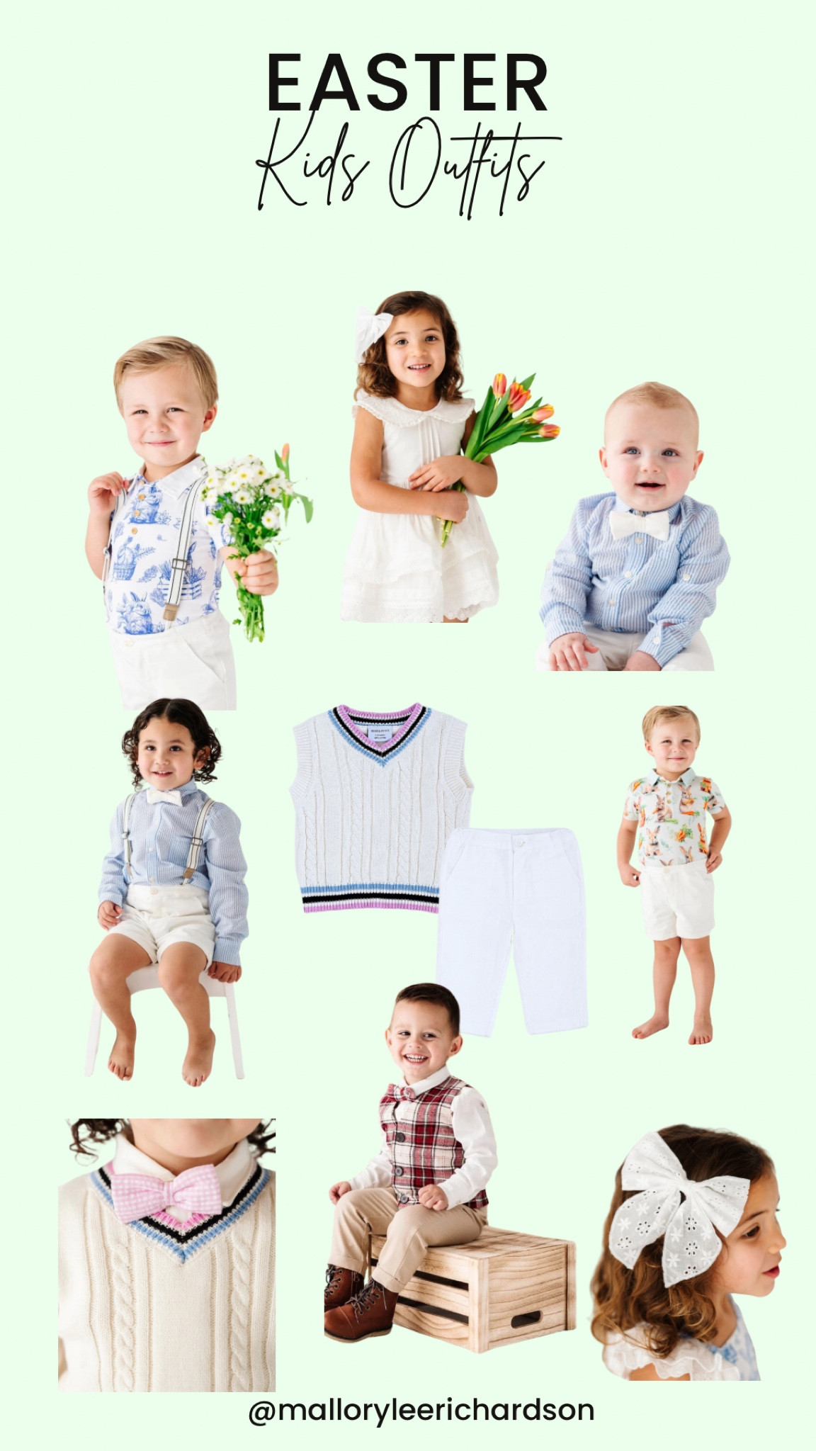 Some of the cutest Easter outfits for babies, toddlers, and kids! 
easter, spring, kids sweater vest, kids linen pants, bow tie, hair bow, baby, toddler, kids 

#LTKbaby #LTKkids #LTKfamily