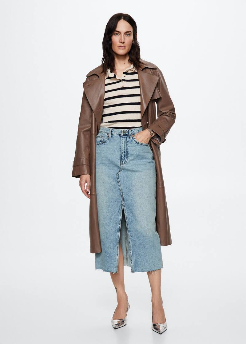 Slit denim skirt -  Women | Mango USA | MANGO (US)
