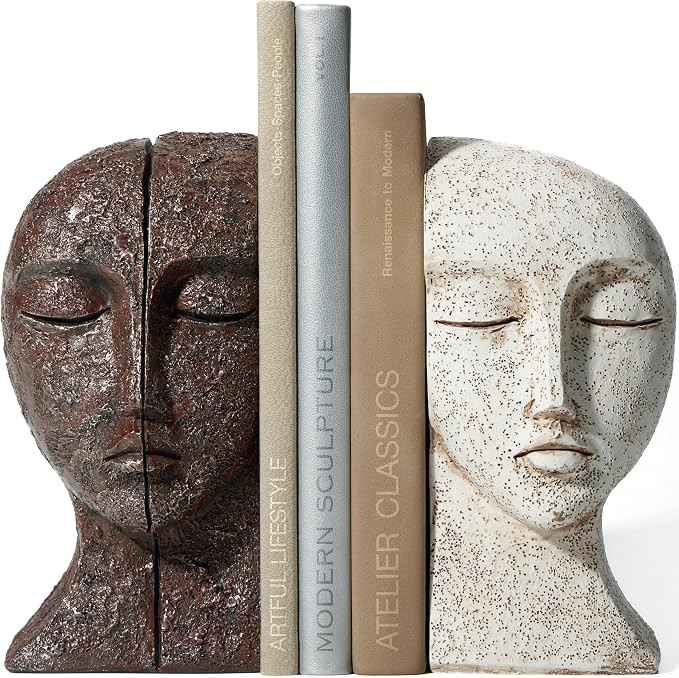 Heavy Duty Bookends for Heavy Books, Book Ends for Shelves, Unique Decorative Book Ends, Aestheti... | Amazon (US)