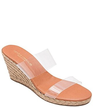 Andre Assous Anfisa Vinyl Espadrille Platform Wedge Slide Sandals - 11 | Dillard's