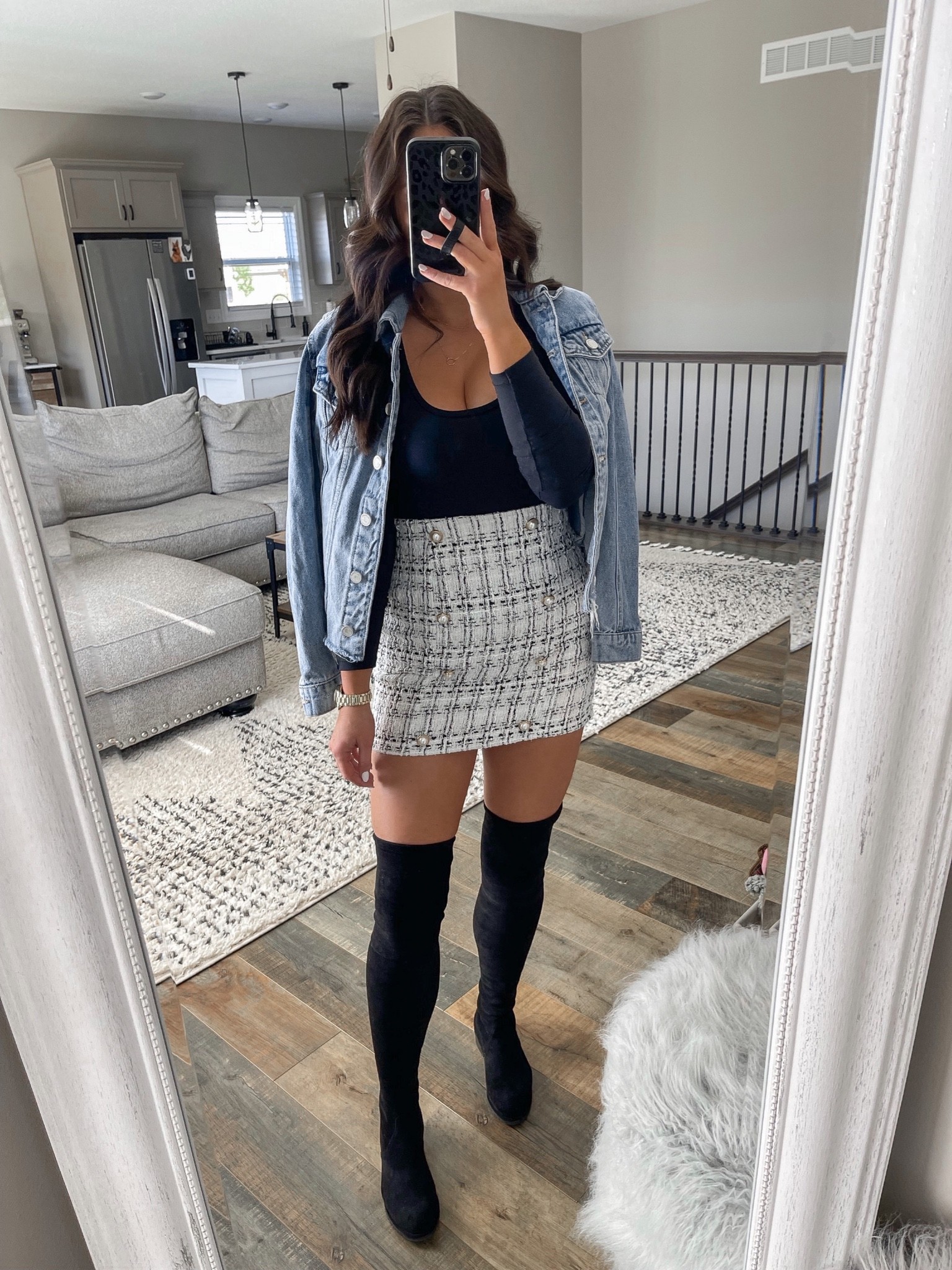 amazon tweed skirt — fall outfit inspo 🖤

amazon fashion | amazon finds | amazon must haves | found it on amazon | tweed skirt outfit | otk boots | over the knee boots | denim jacket | fall outfit | fall outfits 

#LTKstyletip #LTKunder50 #LTKunder100